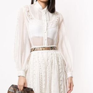 Zimmermann Super Eight Butterfly Button Front Shirt 0